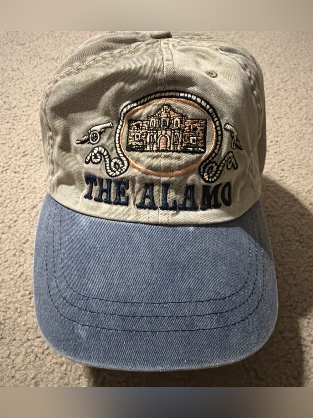 The Alamo Cap Hat Adult Distressed San Antonio Texas Davey Crockett